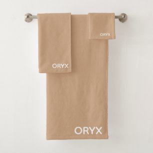 Oryx brown beige color name bath towel set
