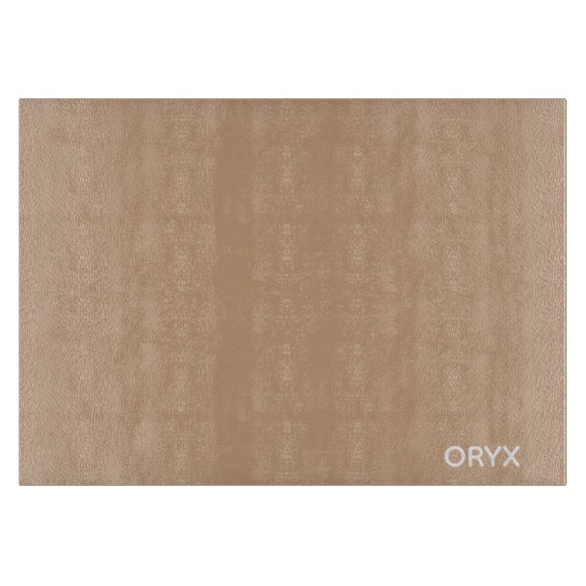 Oryx brown beige color name cutting board (Front)