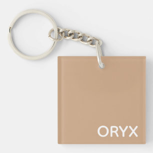Oryx brown beige color name keychain