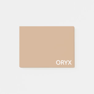Oryx brown beige color name post-it notes