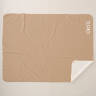 Oryx brown beige color name sherpa blanket