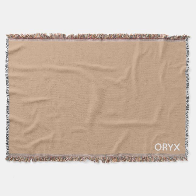 Oryx brown beige color name throw blanket (Front)