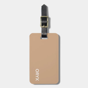 Oryx brown beige colour name luggage tag