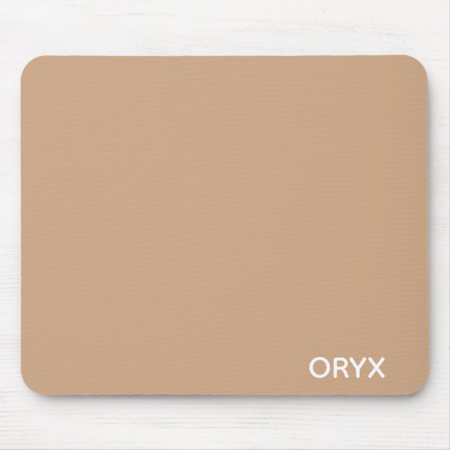 Oryx brown beige colour name mouse pad (Front)