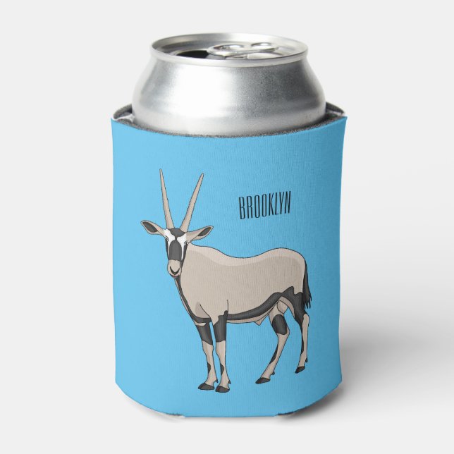 Oryx cartoon illustration can cooler (Can Front)