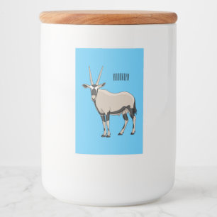 Oryx cartoon illustration food label