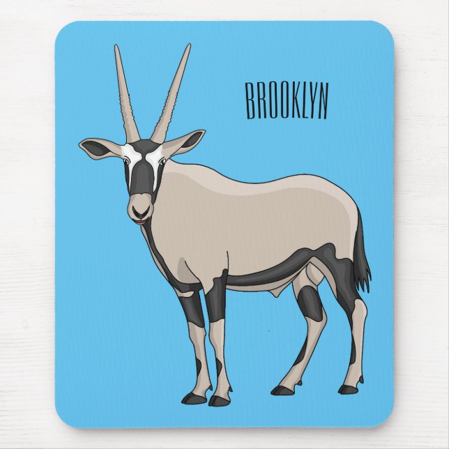 Oryx cartoon illustration mouse pad (Front)