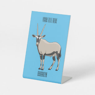 Oryx cartoon illustration pedestal sign