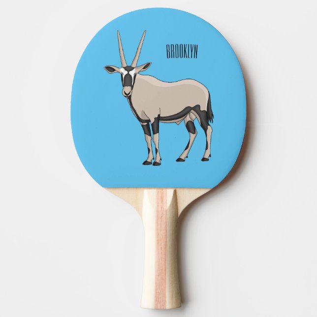 Oryx cartoon illustration ping pong paddle (Front)