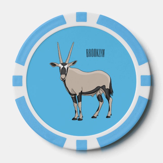 Oryx cartoon illustration  poker chips (Front)