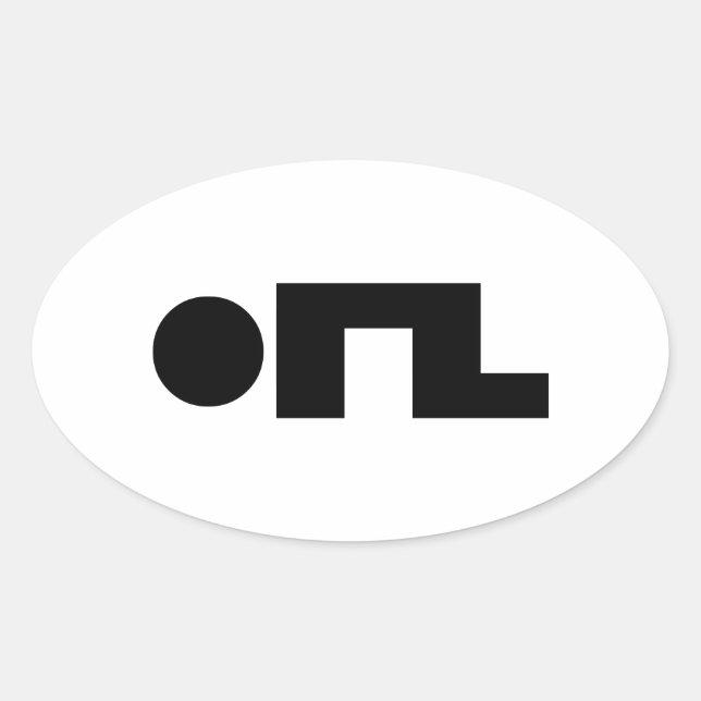 ORZ Emoticon Kaomoji Emoji Oval Sticker (Front)