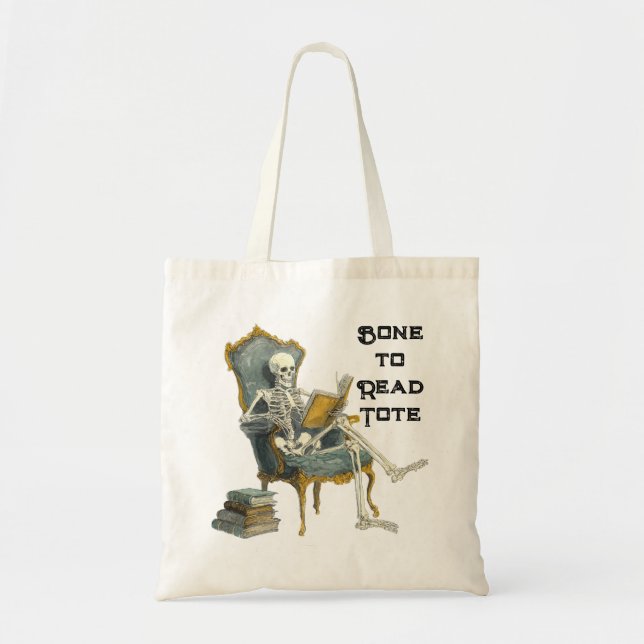 Os à lire Sac fourre-tout squelette (Devant)