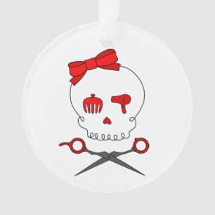 Os croisés accessoires de crâne et de ciseaux de