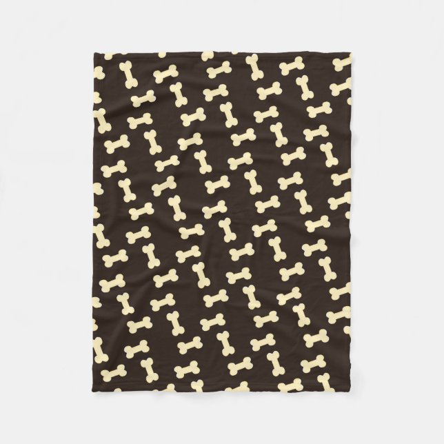 Os de chien sur couverture motif brune pour chien (Devant)