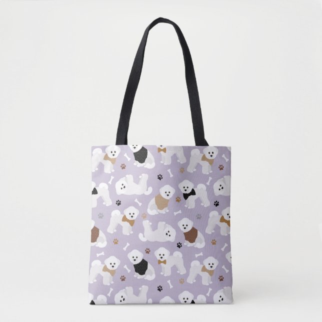 Os et pattes de Bichon Frise Purple Sac fourre-tou (Devant)