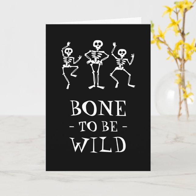 Os pour être sauvage Squelette Carte de voeux Hall (Fleur jaune)