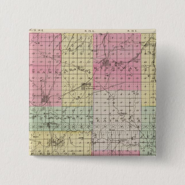 Osage County, Kansas 2 Inch Square Button (Front)