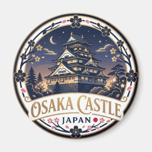 Osaka Castle at Night Japan Magnet