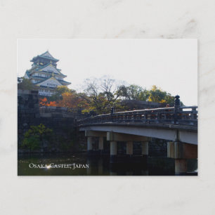 Osaka Castle from Bridge Japan Travel Destination Postcard