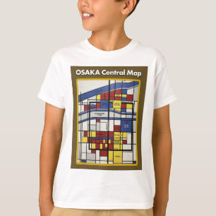 OSAKA central map Piet Mondrian style T-Shirt