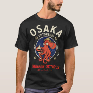 Osaka Dontnburi Drunken Octopus Vintage Japanese S T-Shirt