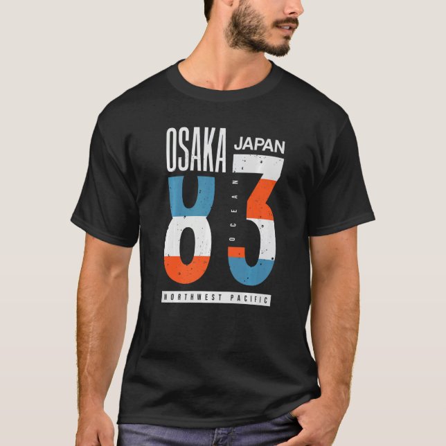 Osaka Japan 83 Ocean North West Pacific   T-Shirt (Front)