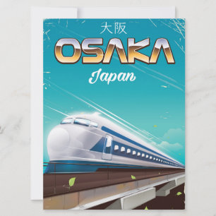Osaka Japan bullet Train Vintage travel poster