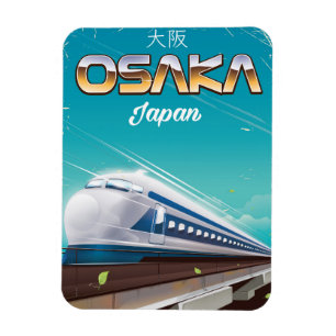 Osaka Japan bullet Train Vintage travel poster Magnet