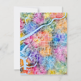 Osaka Japan City Map Postcard