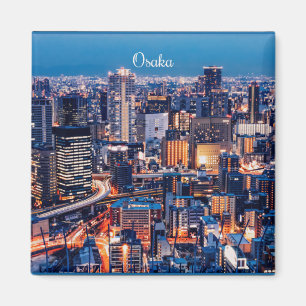 Osaka Japan cityscape photograph Magnet
