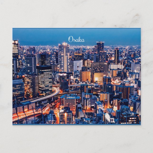 Osaka Japan cityscape photograph Postcard (Front)