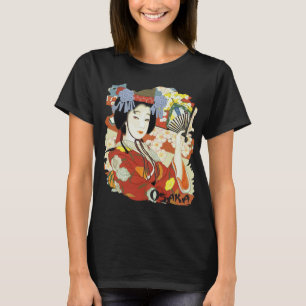 Osaka Japan Geisha Floral Travel T-Shirt