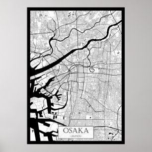 Osaka Japan Map Poster