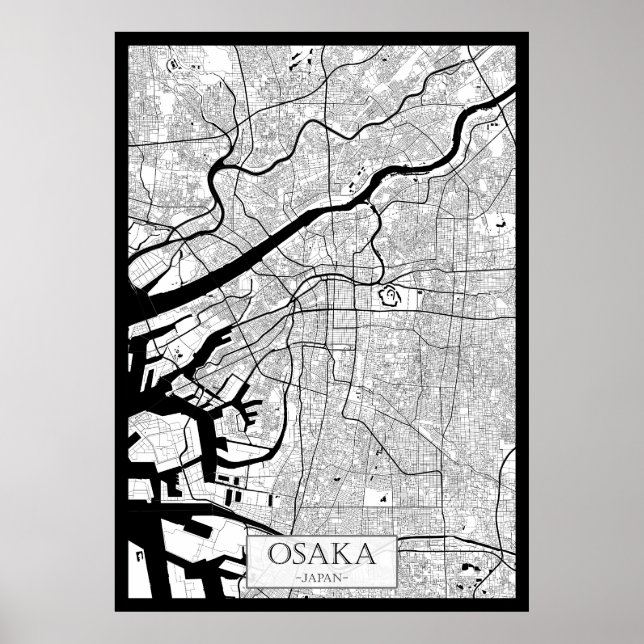 Osaka Japan Map Poster (Front)