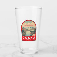 Osaka Japan Mount Fuji Travel Art Emblem