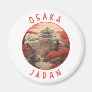 Osaka Japan Retro Distressed Circle Magnet