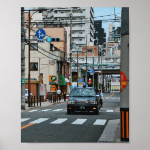 Osaka Japan Taxi Urban Photo Print 8x10