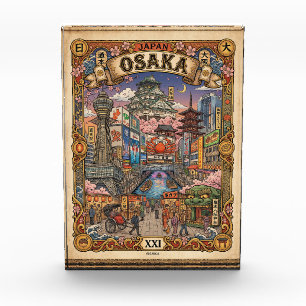 Osaka, Japan - Tourist Attractions - Tarot Card Photo Block