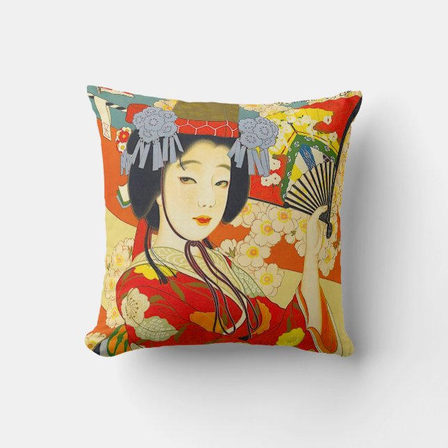Osaka Mercantile Steamship Company Travel Poster Throw Pillow (Front)