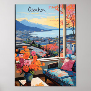 Osaka Travel City Wall Art Painting Aesthetic