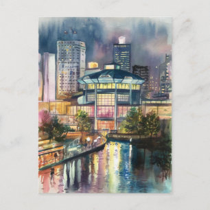 Osaka Watercolor Painting Postcard