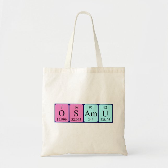 Osamu periodic table name tote bag (Front)