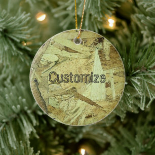 OSB Chip Board Plywood Customized Ceramic Ornament