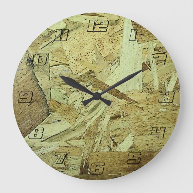 OSB Chip Board Plywood Large Clock (Front)