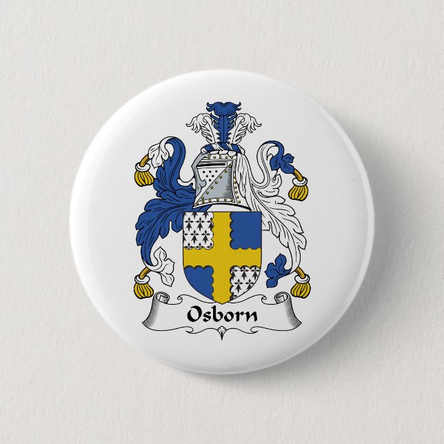 Osborn Family Crest 2 Inch Round Button (Front)