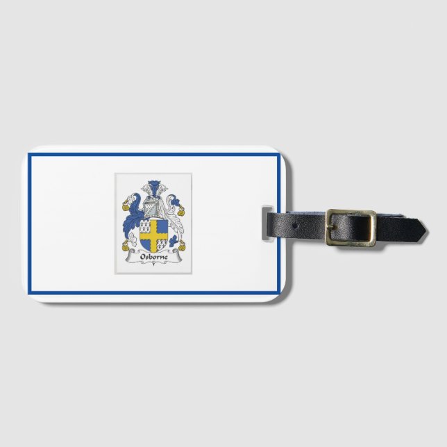 Osborne Family Crest Tote Bag Luggage Tag (Front Horizontal)