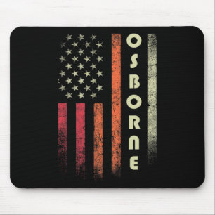 Osborne Surname Funny Retro Vintage Birthday Ameri Mouse Pad
