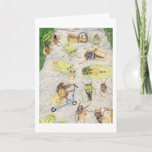 Oscar And Cassandra And Their Cicada Friends Card (Front)