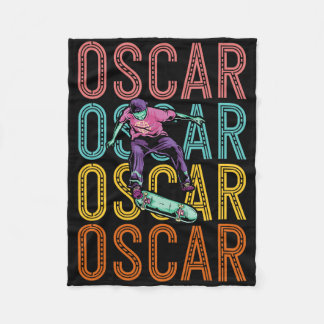 Oscar Custom Skateboarding Hob  Fleece Blanket