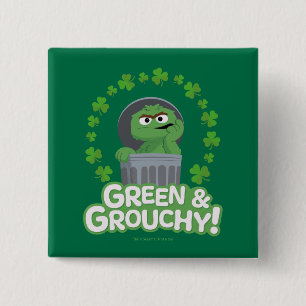 Oscar   Green & Grouchy! 2 Inch Square Button